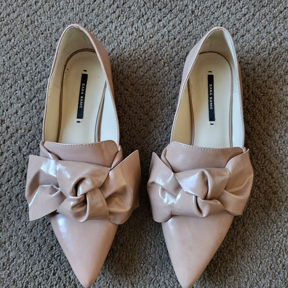 Zara Basic Flats With Oversized Bow - image 1